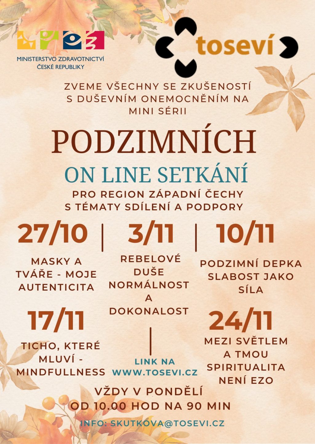 Online svépomocné setkávání nad podzimními tématy